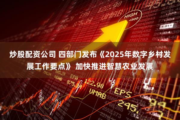 炒股配资公司 四部门发布《2025年数字乡村发展工作要点》 加快推进智慧农业发展