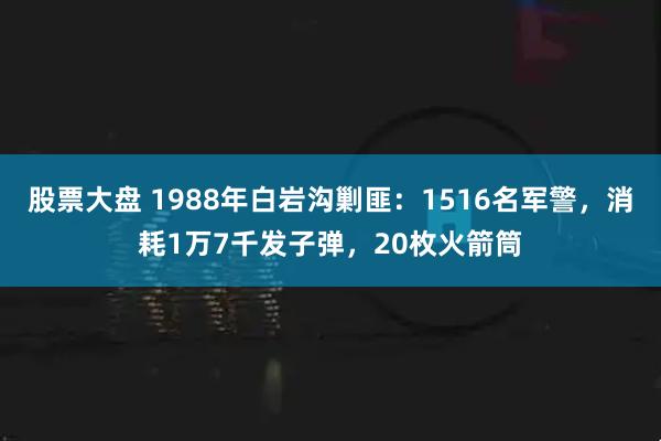 股票大盘 1988年白岩沟剿匪：1516名军警，消耗1万7千发子弹，20枚火箭筒