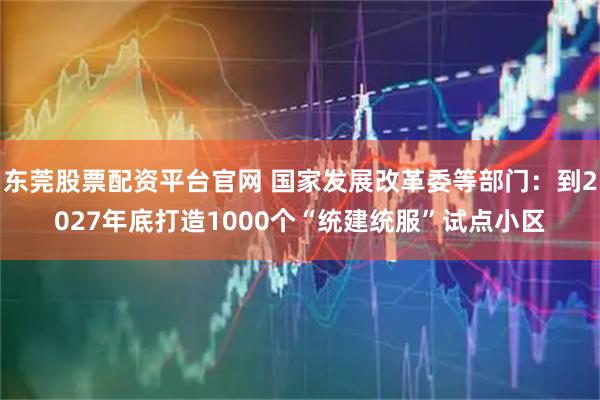 东莞股票配资平台官网 国家发展改革委等部门：到2027年底打造1000个“统建统服”试点小区